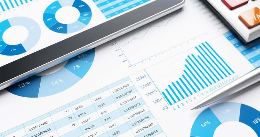 A series of tables and graphs for financial planning