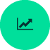 An icon showing an upwards trending graph
